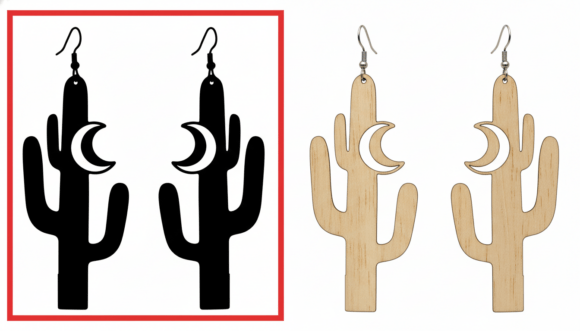 Cactus Moon Laser Cut Earring Design Review