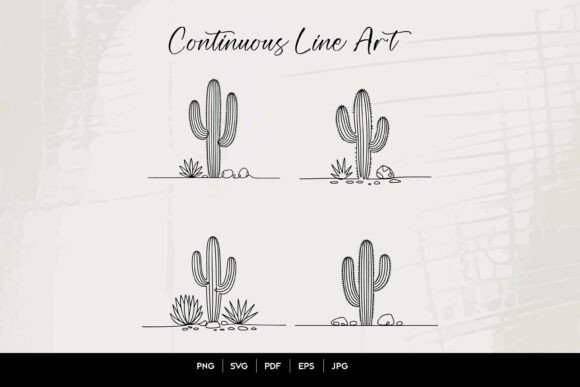 Desert Cactus Line Art Set Review for Real Projects