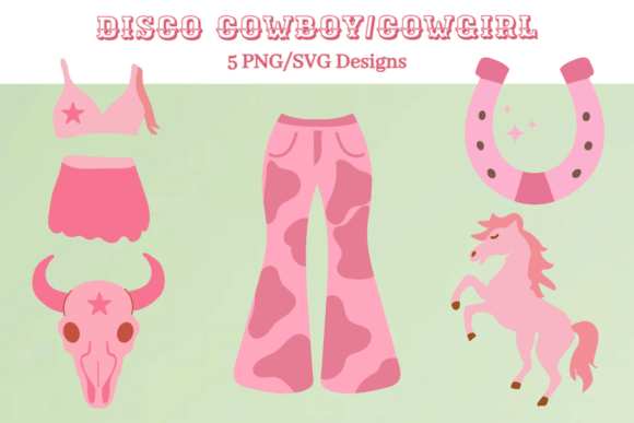 Disco Cowgirl Fashion Bundle: A Playful Embroidery Design for Trendy Projects