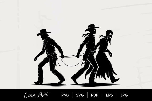 Embroidery Review: Cowboys Dragging Ghost Western SVG