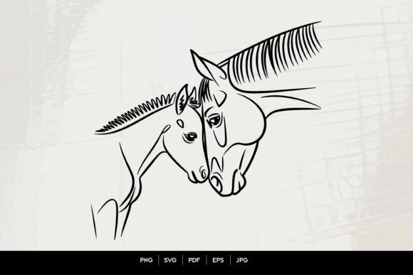Horse Head Line Art Portrait Review for Embroidery Projects