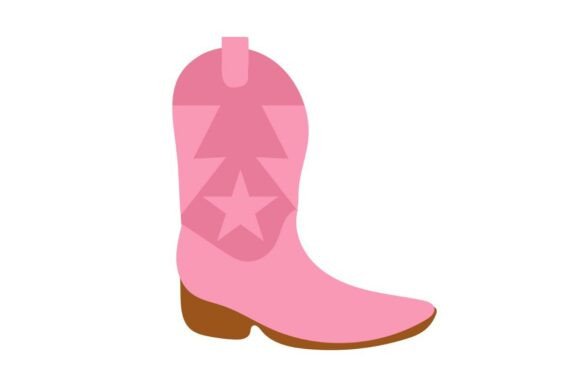 Pink Star Cowgirl Boot: A Bold Embroidery Design for Crafters and Makers