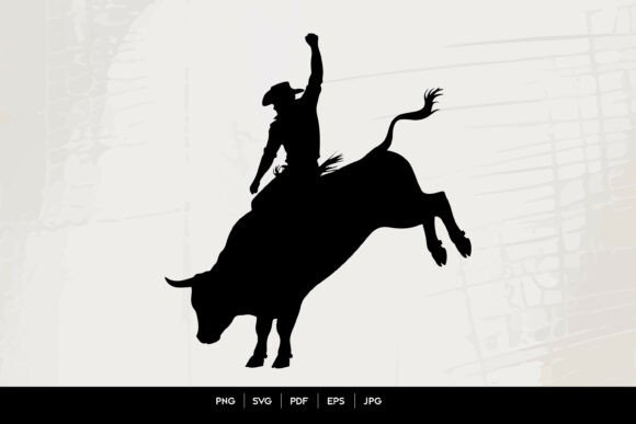 Rodeo Bull Rider Silhouette Vector Review for Real Projects