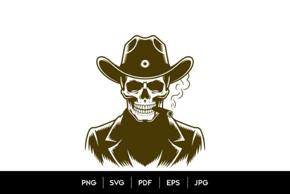 Smoking Skull Cowboy SVG: A Bold Design for the Right Projects
