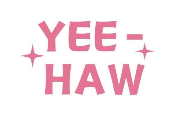 Yee-Haw Sparkle Typography: A Playful Embroidery Design for Bold Statements
